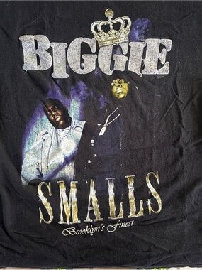 Biggie Smalls Graphic Tee - Black with Gold & Silver Print
